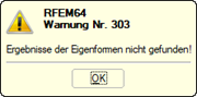 Warnung beim Auswählen der Imperfektion